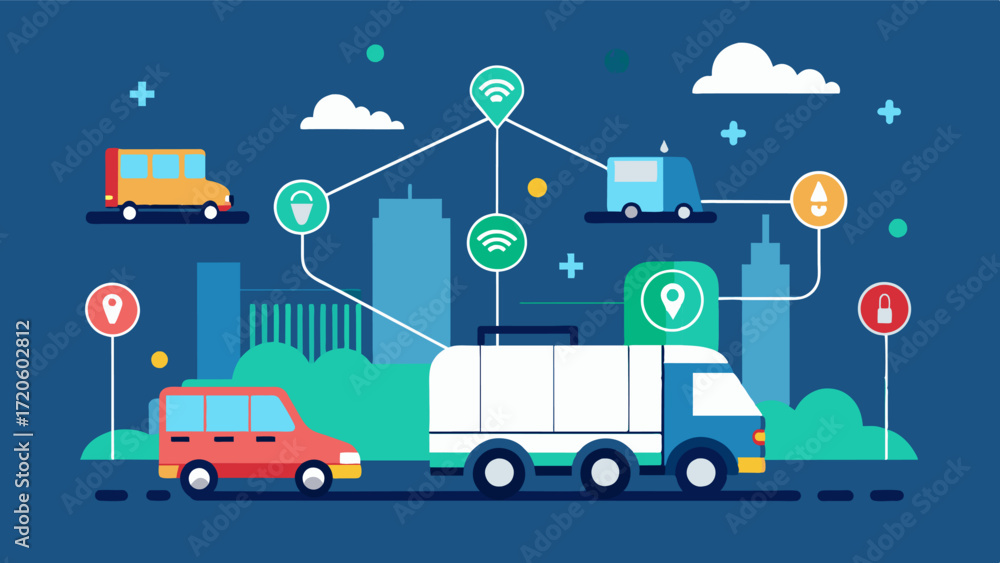 Poster a smart transportation system optimizing delivery routes to reduce fuel consumption and increase eff