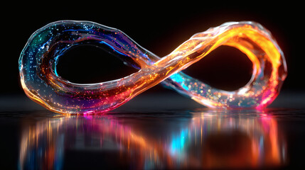 Glowing Infinity Symbol Representing Endlessness and Continuity