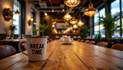 Fototapeta premium Cozy coffee break moment indoor setting close-up photograph relaxation concept warm environment serene viewpoint