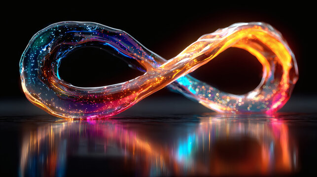 Glowing Infinity Symbol Representing Endlessness and Continuity