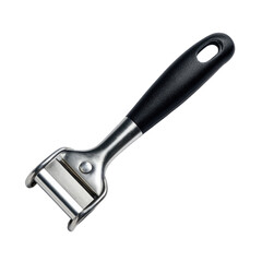Obraz premium Stainless steel vegetable slicer with a black plastic handle