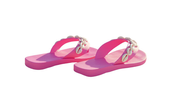 pink flip flops isolated