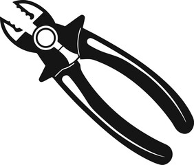 Hand Drawn Pliers Doodle Silhouette Vector Illustration
