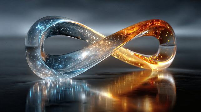 Glowing Infinity Symbol Representing Endlessness and Continuity