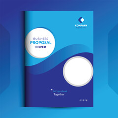 Blue Proposal cover Design Template concepts are adept for corporate Business	
