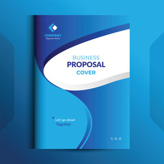 Blue Proposal cover Design Template concepts are adept for corporate Business	

