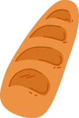 French Baguette Illustration, Fresh traditional baguette from a bakery