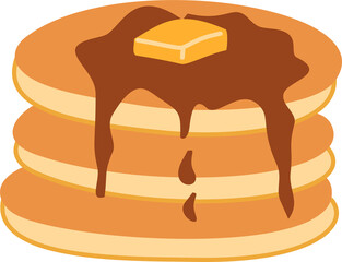 Pancakes Breakfast Meal, Pancakes with Butter and Syrup