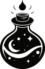 Potion Bottle Doodle Vector Mystical Hand Drawn
