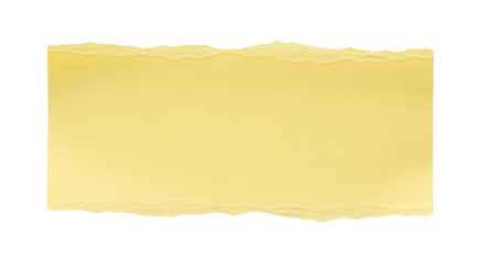 Torn rectangular yellow paper scrap with a subtle grid texture and ragged edges.