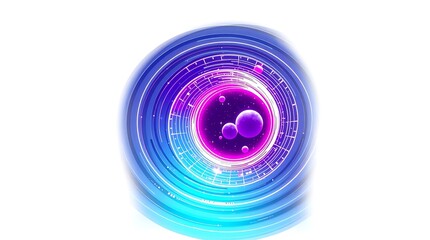 "Stylized graphic of a gravity well funnel shape, sci-fi space-time illustration, isolated on white background, PNG cutout."