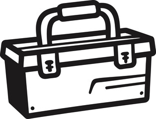 Simple Toolbox Doodle Silhouette Vector Hand Drawn
