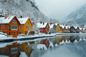 Fototapeta premium Colorful houses in Norway.