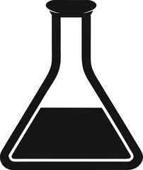 Stylish Science Flask Flat Silhouette Vector Illustration