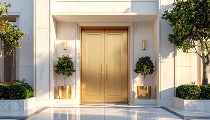 高級ホテルの高画質なエントランスドア