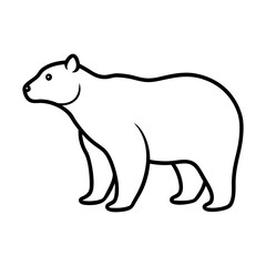 Simple line drawing of a polar bear standing profile view