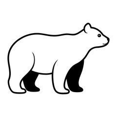 Simple line drawing of a polar bear standing profile view