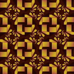 modern and futuristic seamless pattern with golden color combination