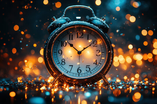 Glowing background alarm clock.