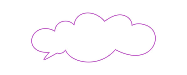 Organic hand drawn speech bubble outline with soft cloud form. Conversation icon and chat textbox give space for a message or talk. Modern outline style for speech and communication use.
