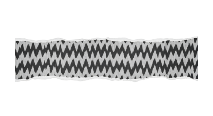 Black and White Zigzag Patterned Fabric Valance with Ruffled Edges.