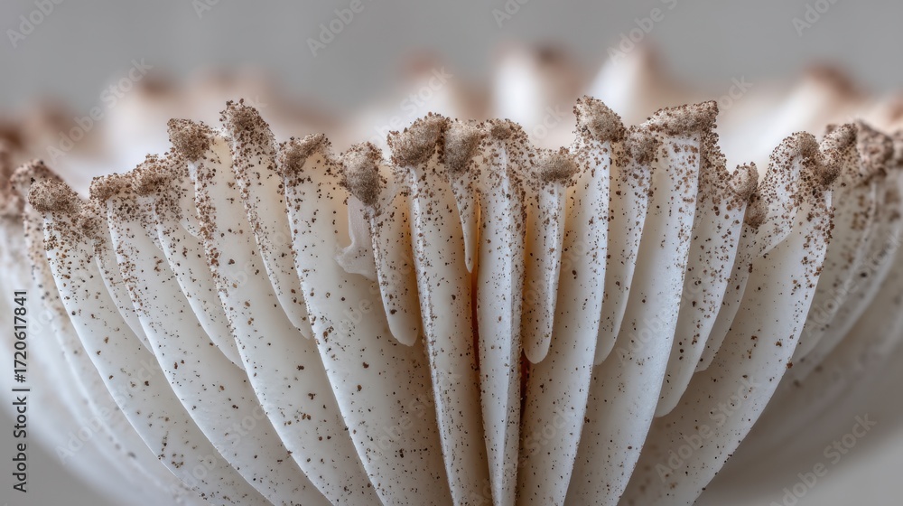 Poster close-up view of intricate flower-like structure with delicate petals and textured surface