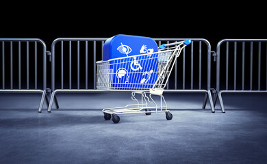 e-Commerce, Disability Signs, Icons are Visual Presentation. 