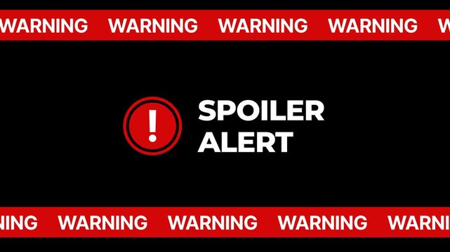 Spoiler Alert Warning. Movie Spoiler Alert, Spoiler Alert icon Animation. Alpha Channel, Transparent Backogrund