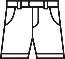 Simple outline icon of denim shorts for summer fashion
