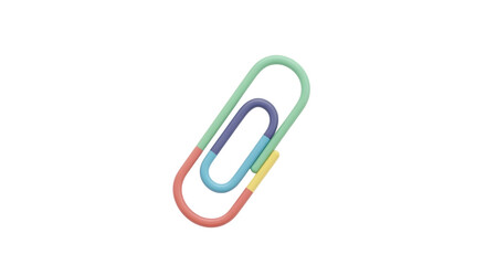 Obraz premium Colorful Neon Paper Clips on Transparent Background Modern Office Supplies