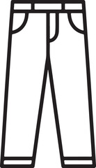 Simple outline icon of casual pants or trousers