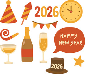 Set Of New Year Vector