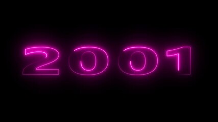 Neon countdown 2002 Sal number icon text background 4k animation. year, abstract, achievement, anniversary, background, banner, billboard,  calendar, card, 