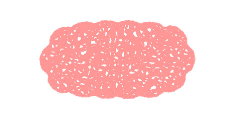 Groovy wavy scallop rectangle chalk border forms an abstract retro shape. Crayon hatched frame adds sketch shading for a stylish y2k graphic, perfect as a modern background in pink color.