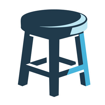 recommend clip art: Modern Round Upholstered Bar Stool Simple Icon Minimalist Design