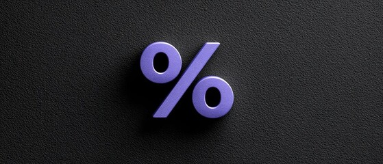 A purple percentage symbol on a textured black background, suggesting themes of finance, statistics, or data analysis.