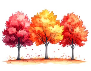 Autumn trees in vibrant colors