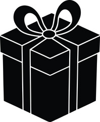 Baby Gift Box Silhouette Vector Art Illustration