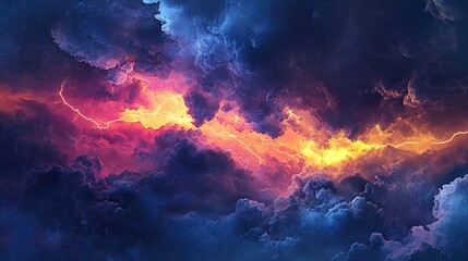 Fototapeta premium Clouds, lightning, panoramas 
