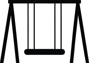 Playground Swing Set silhouette vector art illustration