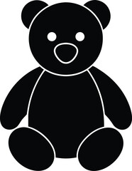 Classic Teddy Bear Toy silhouette vector art illustration
