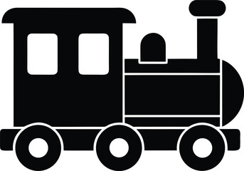 Classic Toy Train silhouette vector art illustration