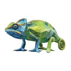 Obraz premium Low-poly chameleon illustration