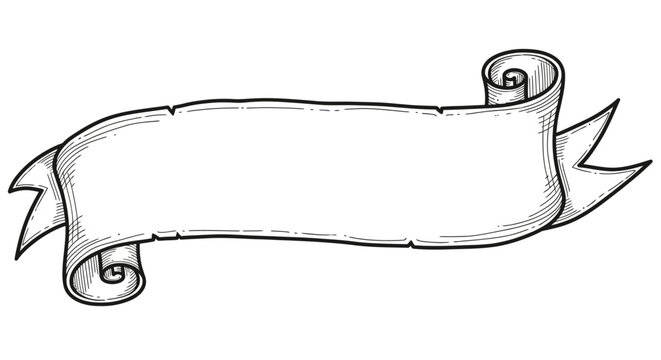 Elegant vintage scroll banner vector illustration for retro designs and calligraphy projects - Powered by Adobe