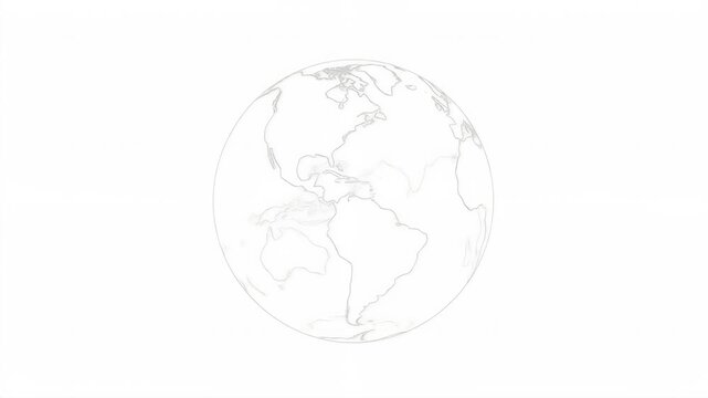 A dotted globe rotates against a clean white backdrop. The animation loops seamlessly. Ideal for technology, science, or global communication themes.