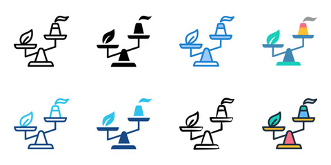 Pollution control icon set multiple style collection 
