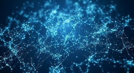 A complex network of interconnected points and lines creates a captivating visual representation of data flow and connectivity.