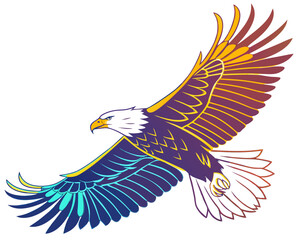 modern Eagle landing silhouette illustration isolated on white background