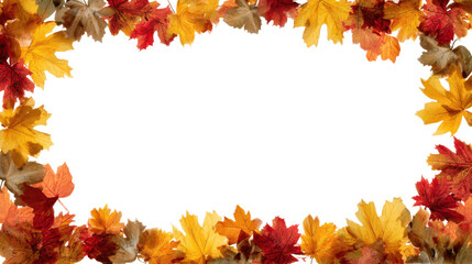 Obraz premium Autumn Leaves Frame: A Vibrant Border of Fall Colors.