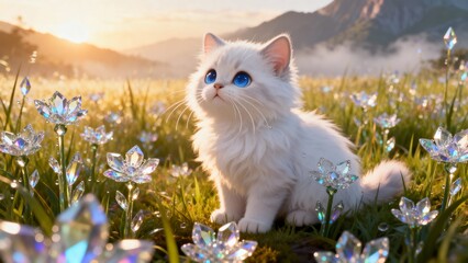 A Forest of Light Surrounding a Gentle Kitten